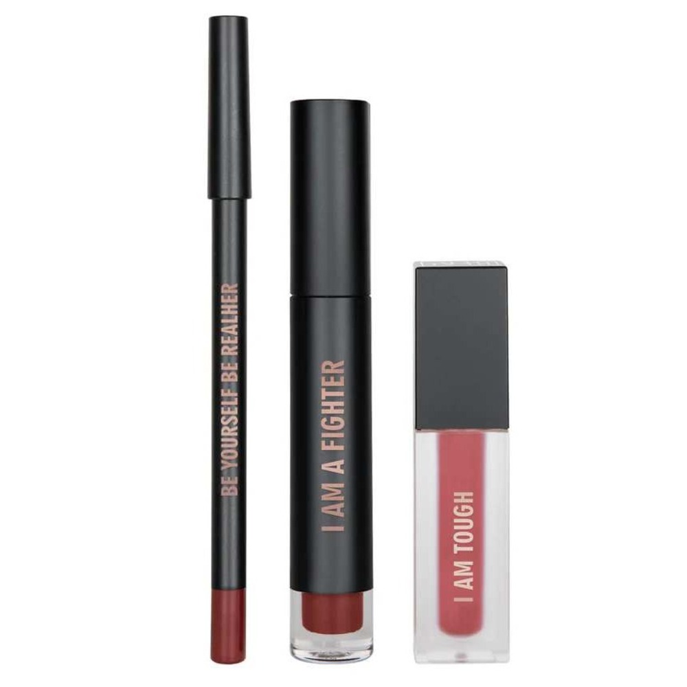 REALHER I Am Fabulous Lip Kit Matte Liquid Lipstick Plumping Gloss Lip Liner NIB